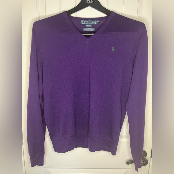 Polo Ralph Lauren 100% Merino Wool V-Neck Sweater - Picture 1 of 4